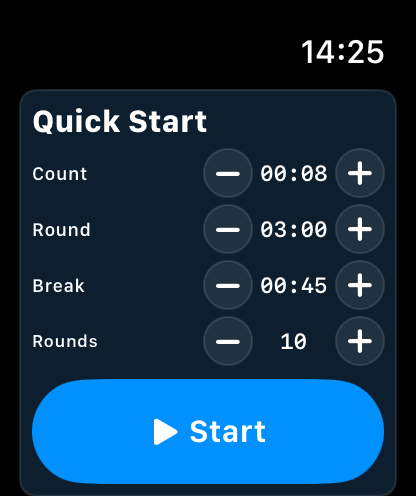 Apple Watch Quick Start screen.
